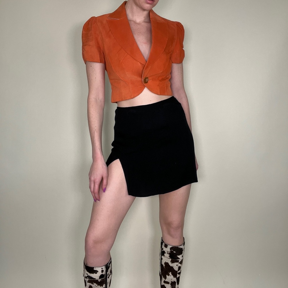 Marciano Orange Suede Bolero Jacket - Picture 2 of 7